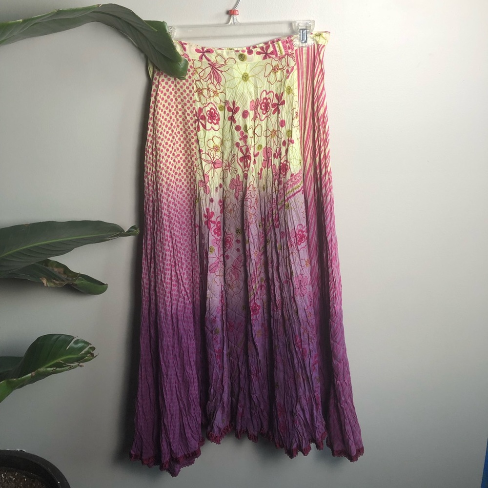 Beautiful ankle length tie dye floral skirt